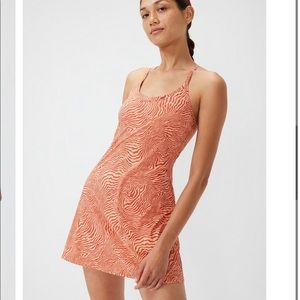 Outdoor Voices Melon Zebra Print Exercise Dress